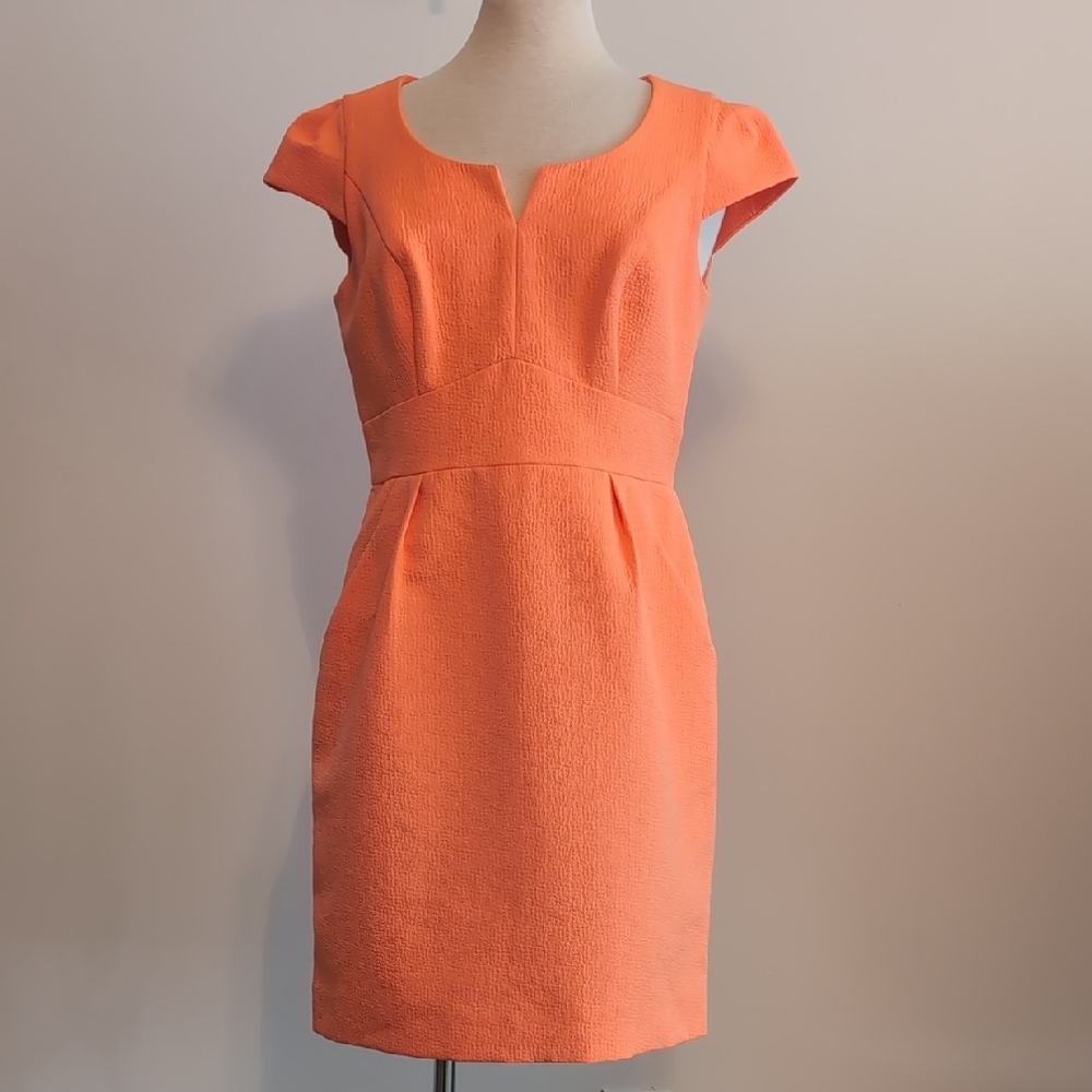 Shoshanna Vibrant Orange Cap Sleeve Mini Dress